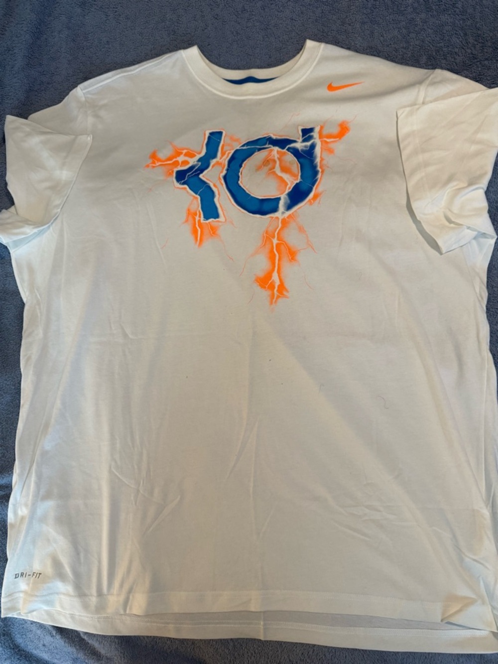 Nike White T-Shirt with Blue & Orange KD Logo xxl